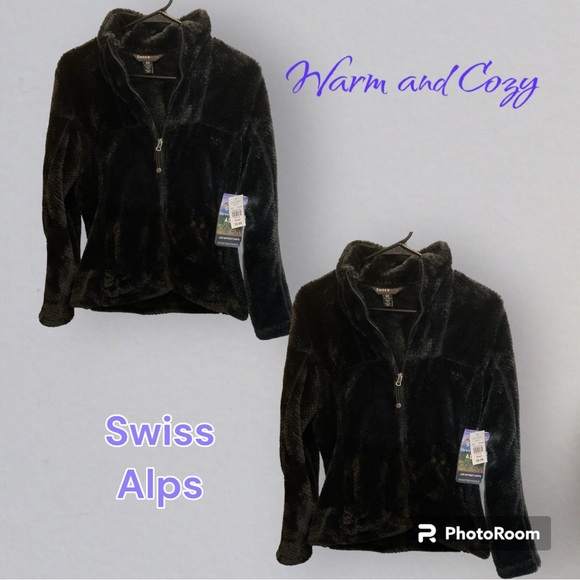 Swiss Alps Plush Jacket Black - Picture 2 of 6